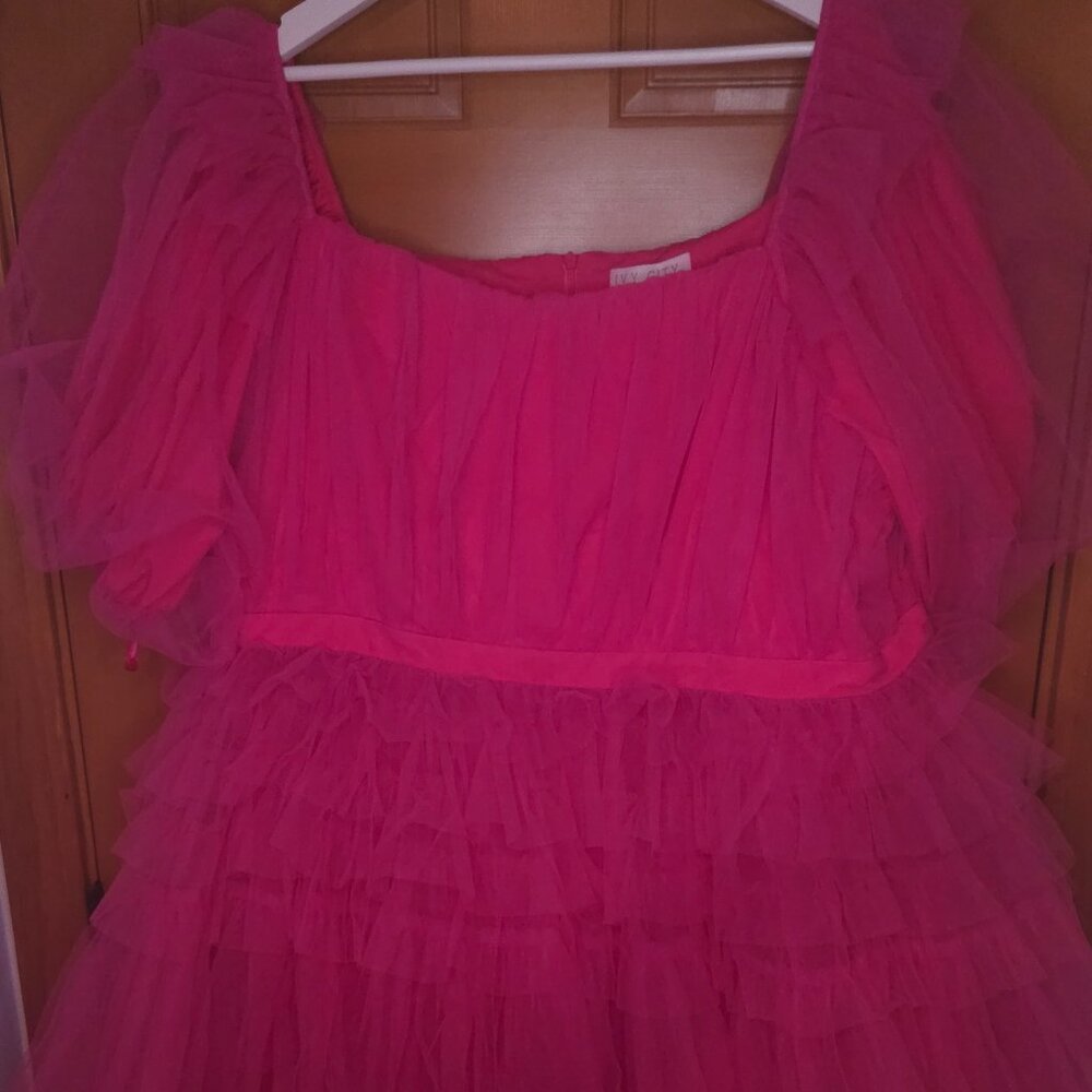 Ivy City Co Hot Pink Pixie Dress – 2X – Puff Sleeves – NWT - Picture 3 of 11